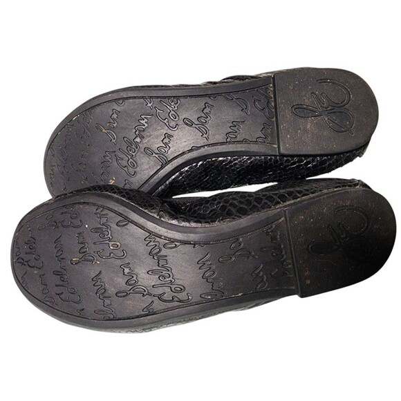 Sam Edelman Snakeskin Leather Cayla Ballet Flats Black Size 6.5 - Picture 5 of 7